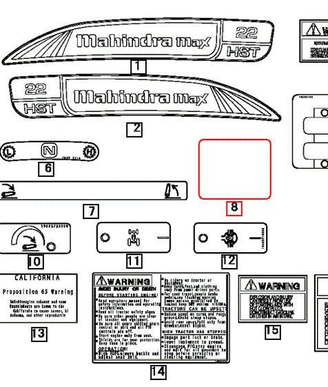 Mahindra Tractor Pac Label 10452873000 Mahindra Direct Parts