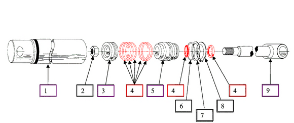 Mahindra Tractor Loader Lift Cylinder Seal Kit KMW05902023 Mahindra Direct Parts