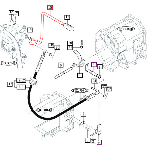 Mahindra Tractor Reverse Change Lever Bar 14522832002GB Mahindra Direct Parts