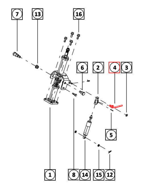Mahindra Tractor Steering Wheel Tilt Lever 008028645N91 Mahindra Direct Parts