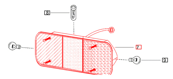 Mahindra Tractor 3 in 1 Rear Combo Light Left Hand LH E008000699B91 Mahindra Direct Parts