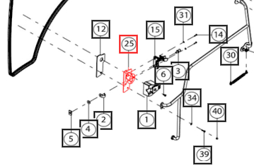 Mahindra Tractor Door Lock Bracket Right Hand RH 008900884N91 Mahindra Direct Parts