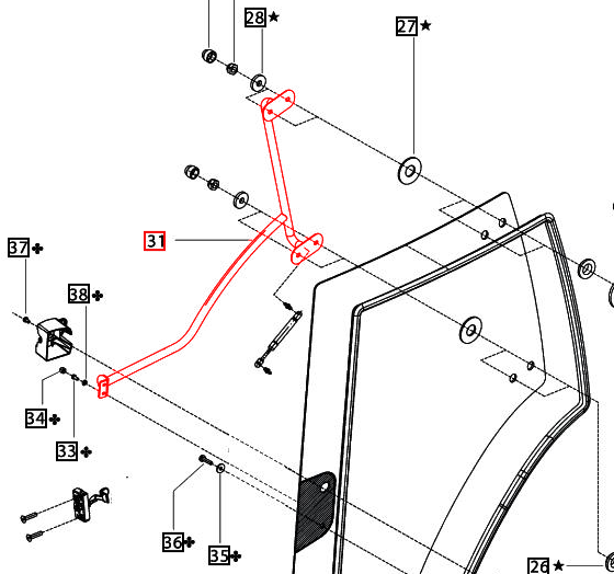 Mahindra Tractor Door Handle Left Hand LH 007642776U1 Mahindra Direct Parts
