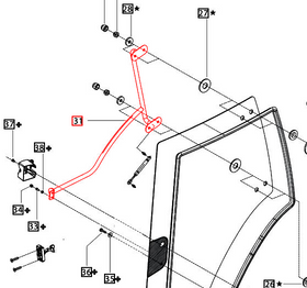Mahindra Tractor Door Handle Left Hand LH 007642776U1 Mahindra Direct Parts