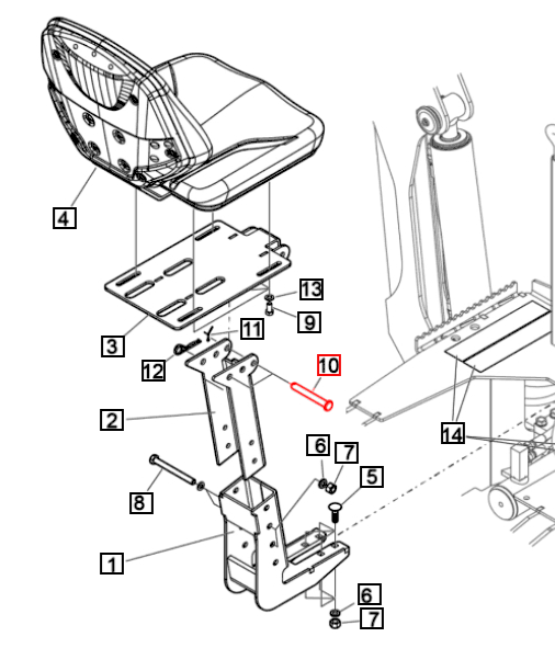 Mahindra Tractor Backhoe Seat Locking Pin 6100268ALO Mahindra Direct Parts