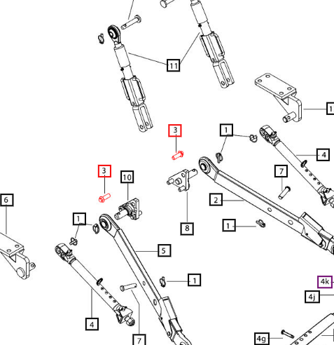 Mahindra Tractor Lower Link Mounting Bolt M18 007208966C1 Mahindra Direct Parts