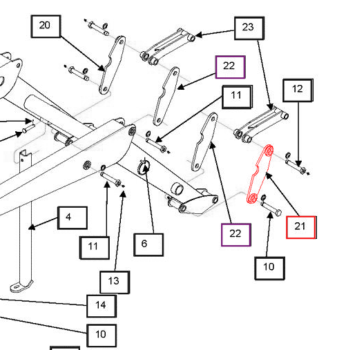 Mahindra Tractor Loader Boom Link Right Hand RH KMW11083057 Mahindra Direct Parts