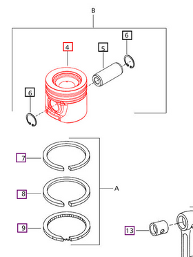 Mahindra Tractor Piston 006015106B1 Mahindra Direct Parts