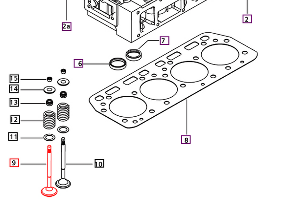 Mahindra Tractor Intake Valve Multi Groove 005557661R1 Mahindra Direct Parts