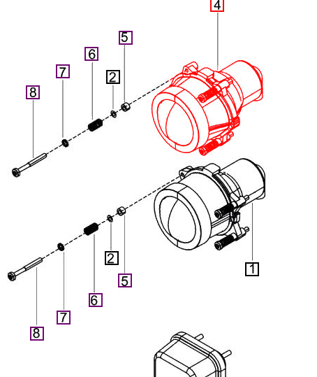 Mahindra Tractor Headlight Low Beam E007703172D91 Mahindra Direct Parts