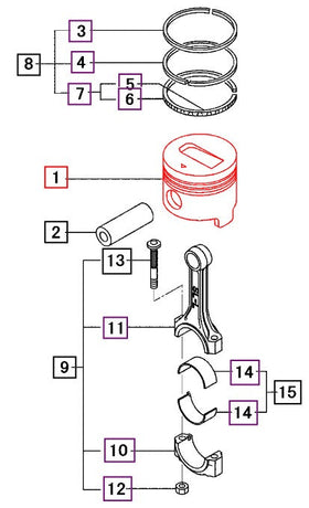 Mahindra Tractor Piston Standard 31N1703400 Mahindra
