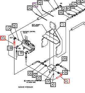 Mahindra Tractor Backhoe Hydraulic Hose with Sleeve 3/8x22 AME017325 Mahindra Direct Parts