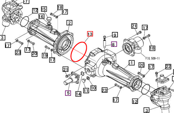 Mahindra Tractor Front Axle Housing O-ring 08300201500 Mahindra Direct Parts