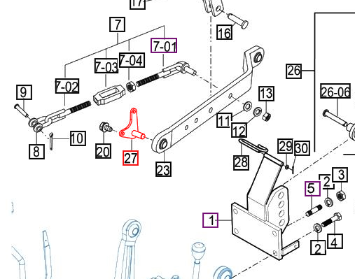 Mahindra Tractor 3-Point Link Bracket Pin Right Hand RH 12385142300 Mahindra Direct Parts