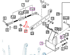 Mahindra Tractor 3-Point Link Bracket Pin Right Hand RH 12385142300 Mahindra Direct Parts