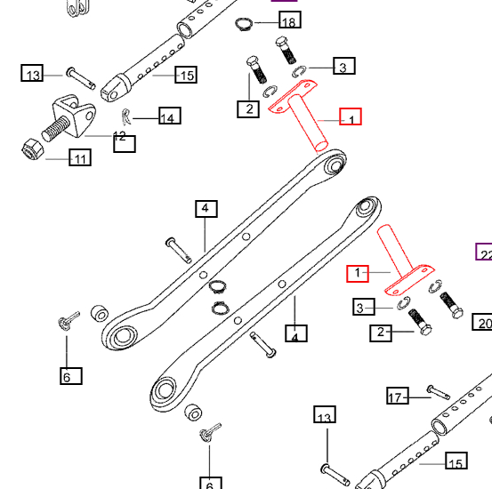 Mahindra Tractor 3-Point Lower Link Pivot Pin 007200242C11 Mahindra Direct Parts