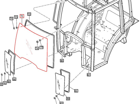 Mahindra Tractor Windshield Glass 14527022110 Mahindra