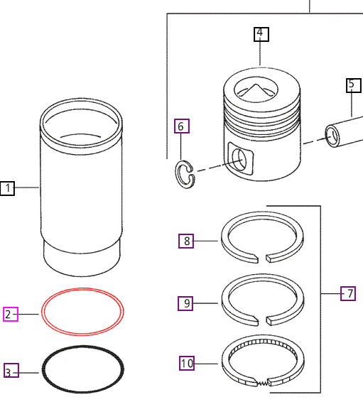 Mahindra Tractor Piston Cylinder Sleeve O-ring Upper 006020783V1 Mahindra Direct Parts