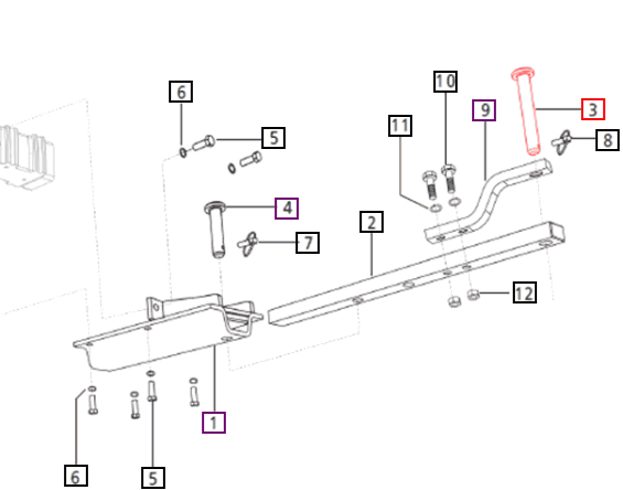Mahindra Tractor Drawbar Pin E007603031D1 Mahindra Direct Parts