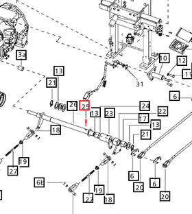 Mahindra Tractor Pin - Brake Pedal Shaft 8x45 000012747P04 Mahindra Direct Parts
