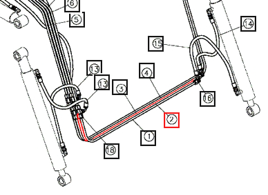 Mahindra Tractor Loader Hydraulic Line ANS2050B071200 Mahindra Direct Parts