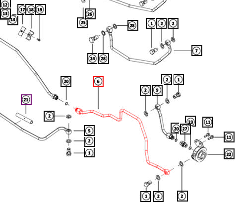 Mahindra Tractor Hydraulic Pipe To Filter Head 007217778N91 Mahindra Direct Parts