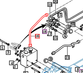 Mahindra Tractor Hydraulic Pipe - Sub Shift Valve 19025164201GB Mahindra Direct Parts