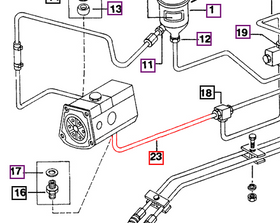 Mahindra Tractor Hydraulic Pipe - Power Steering Pump 005552871R92M Mahindra Direct Parts