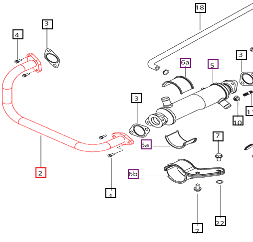 Mahindra Tractor Pipe - Exhaust Manifold To EGR 006017213B1 Mahindra Direct Parts