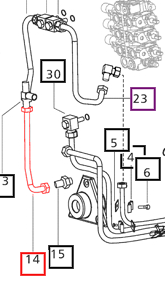 Mahindra Tractor Hydraulic Pipe Return - Equal T To Transmission Housing E007203787D1 Mahindra Direct Parts