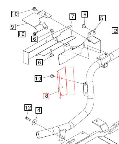 Mahindra Tractor Muffler Cover Plate 19020533AG0 Mahindra Direct Parts