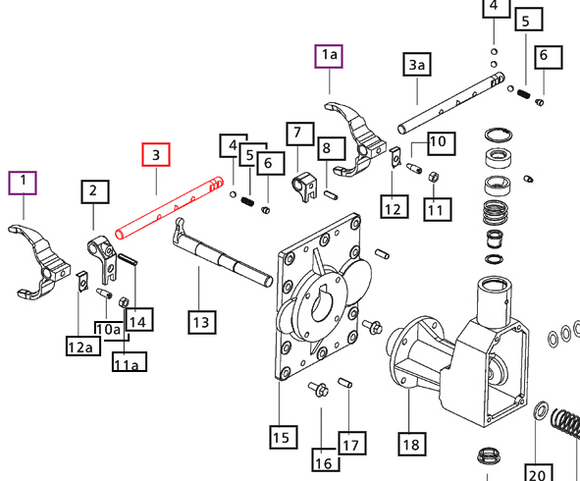 Mahindra Tractor Speed Shift Rail with Dowel Hole 000016340P04 Mahindra Direct Parts