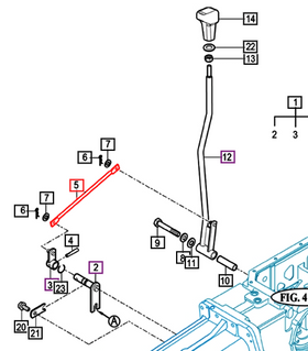 Mahindra Tractor Range Lever Rod 16702440021GB Mahindra Direct Parts