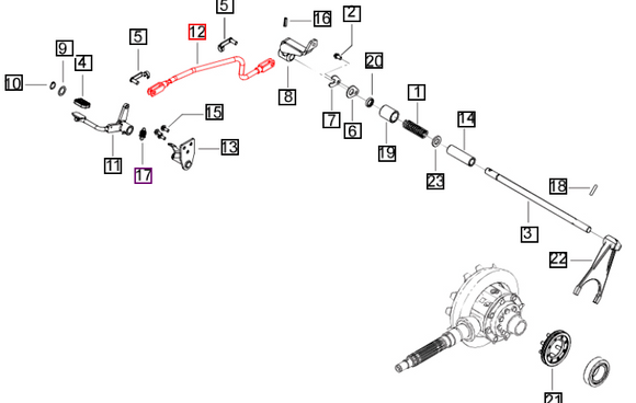 Mahindra Tractor Rod Differential Lock 007639606V91 Mahindra Direct Parts