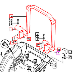 Mahindra Tractor ROPS Assembly 14537078100 Mahindra Direct Parts