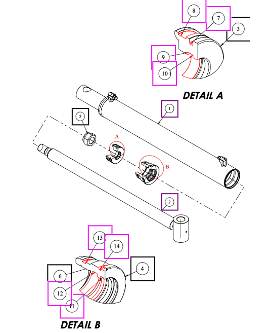 Mahindra Tractor Loader Cylinder Seal Kit DS16860 Mahindra Direct Parts