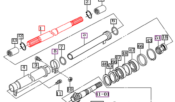 Mahindra Tractor Front Drive Shaft 16704102200 Mahindra Direct Parts