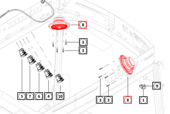 Mahindra Tractor Cab Speaker With Grill 008901195U91 Mahindra Direct Parts