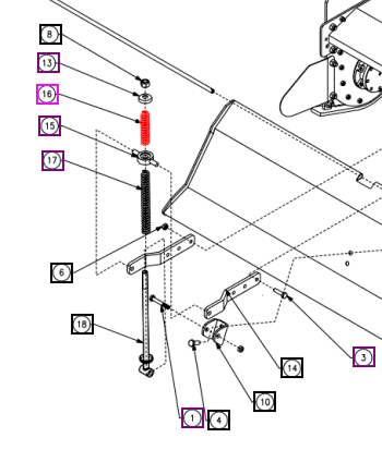 Mahindra Tractor Mower Spring Small CKSX09B00180N-FM Mahindra Direct Parts