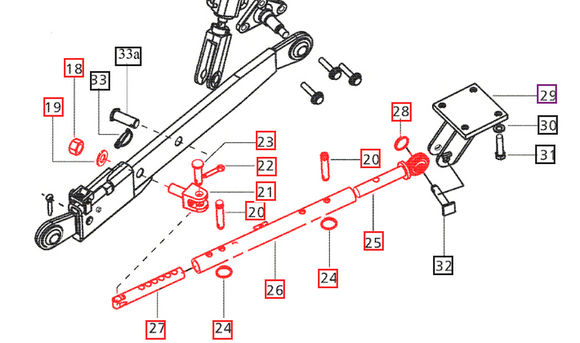 Mahindra Tractor Stabilizer Strut Assembly E007200709D91 Mahindra Direct Parts