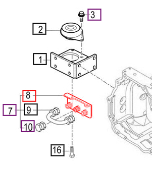 Mahindra Tractor Hydraulic U-Pipe Bracket 14585104303GB Mahindra Direct Parts