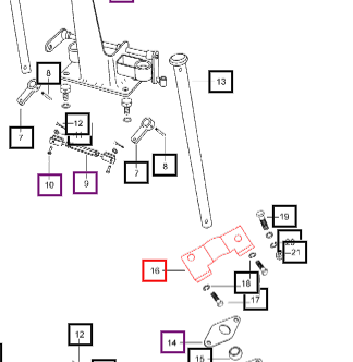 Mahindra Tractor Direction Control Shaft Support Bracket Lower 000010706P03 Mahindra Direct Parts
