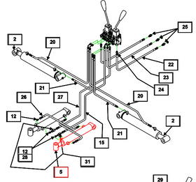 Mahindra Tractor Backhoe Swing Cylinder LH / RH KMW31702034 Mahindra Direct Parts