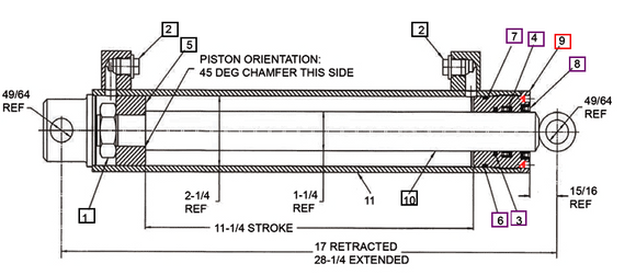 Mahindra Tractor Backhoe Stabilizer Cylinder Threaded Gland AME902584 Mahindra Direct Parts
