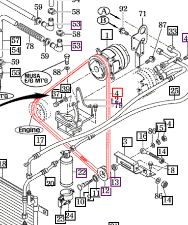 Mahindra Tractor AC Compressor V Belt A57 18998300010 Mahindra Direct Parts