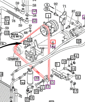 Mahindra Tractor AC Compressor V Belt A57 18998300010 Mahindra Direct Parts