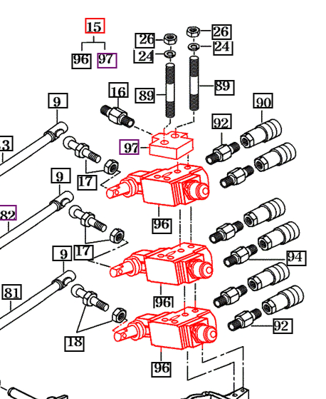 Mahindra Tractor Aux Exterior Valve Assembly 17995080151 Mahindra Direct Parts