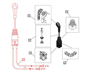 Mahindra Tractor Loader Joystick With Cables KMW14083096 Mahindra