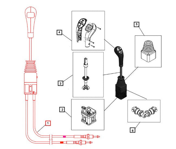 Mahindra Tractor Loader Joystick With Cables KMW14083096 Mahindra