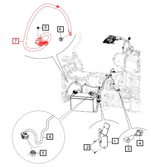 Mahindra Tractor Negative Battery Cable 007704852V91 Mahindra Direct Parts